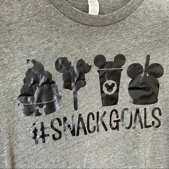 DISNEY LAND DISNEY WORLD FOOD SNACK GOALS GRAPHIC TEE Gray Shirt Size Small - Picture 3 of 10